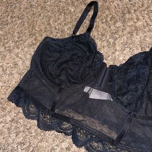 Auden corset style bralette, black, mesh, XL